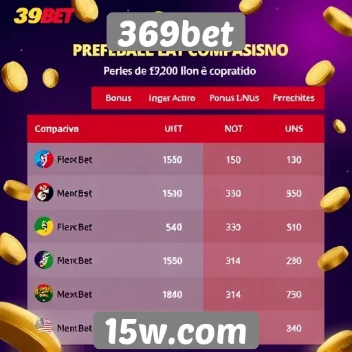 Comparativo de bônus oferecidos na 369bet